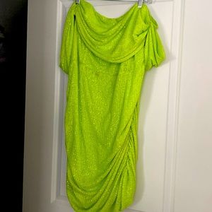 Lime green sequin dress
